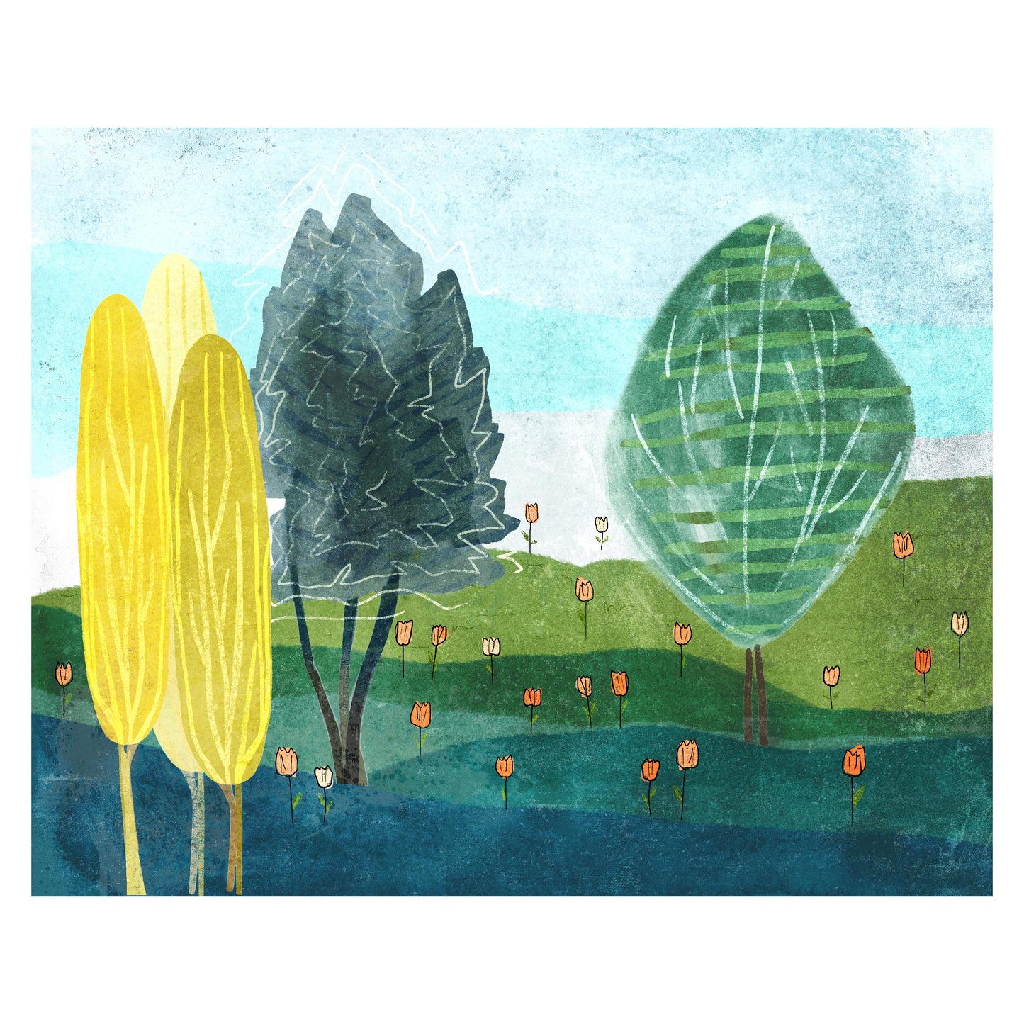 5x7 Hillside Blooms