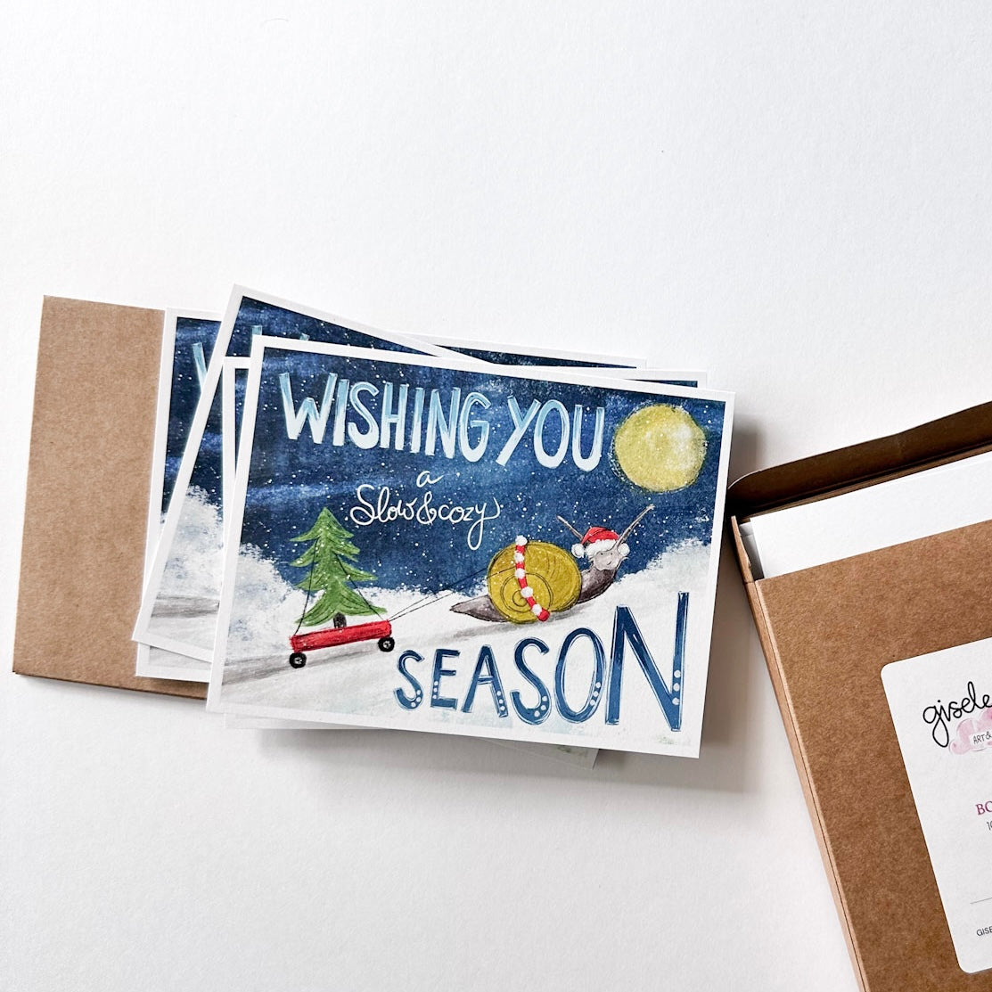 Slow & Cozy - Holiday Snail Greeting card