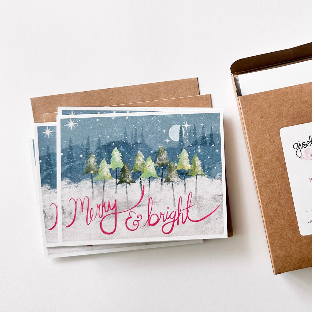 Merry & Bright - Holiday Trees Greeting card