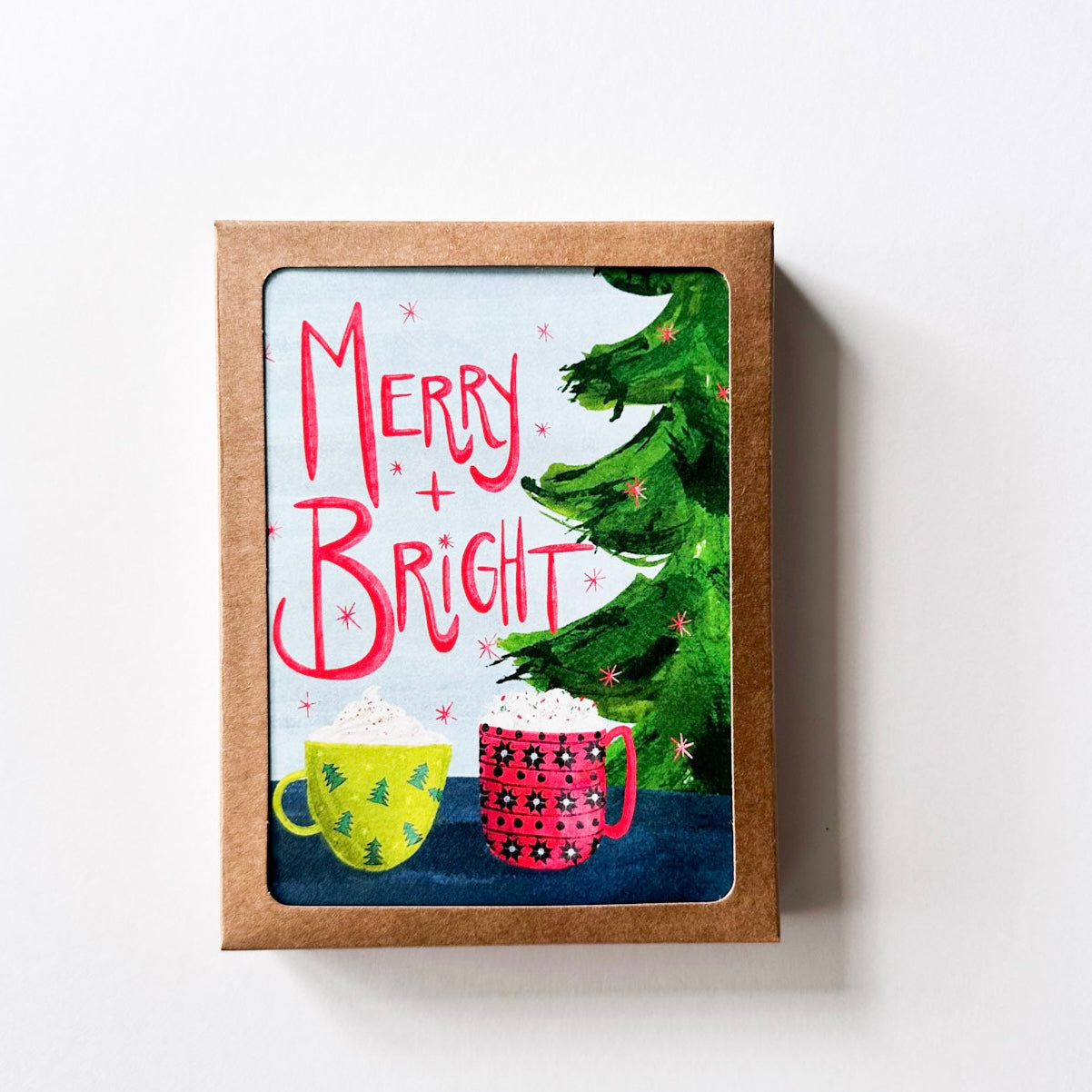 Merry & Bright - Holiday Mugs Greeting Card Boxed Set of 10