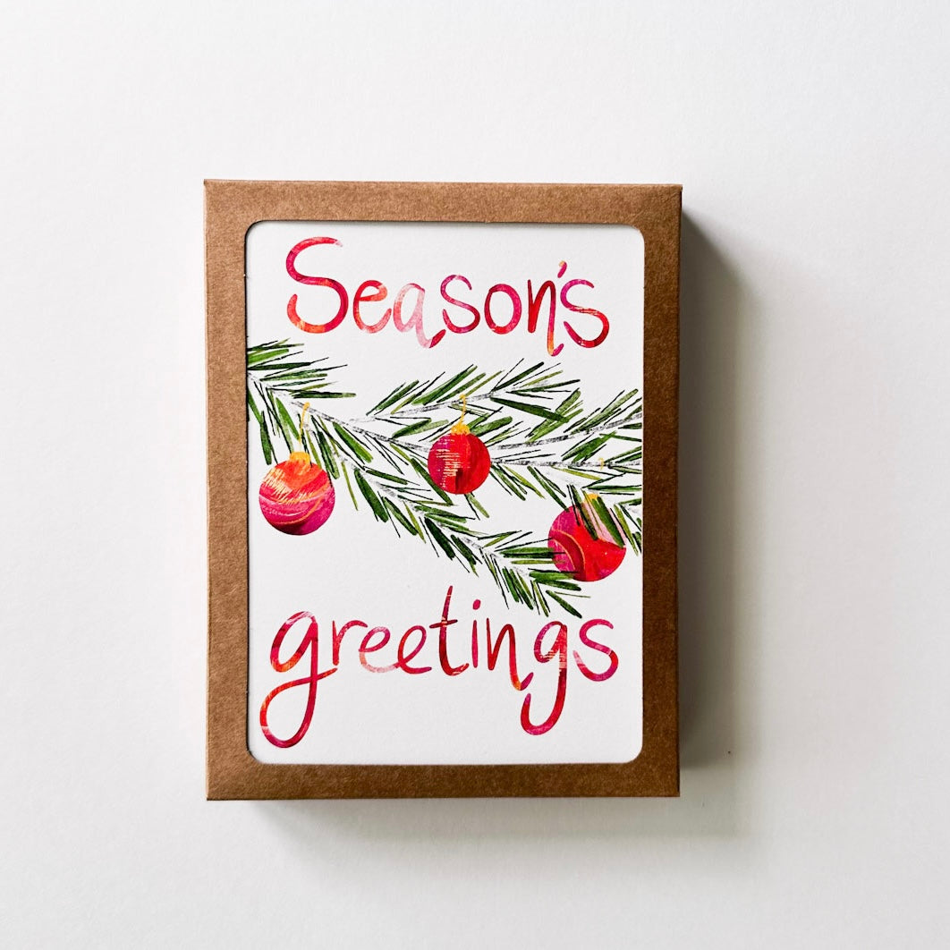 Season's Greetings - Ornaments Holiday Greeting Card Boxed Set of 10