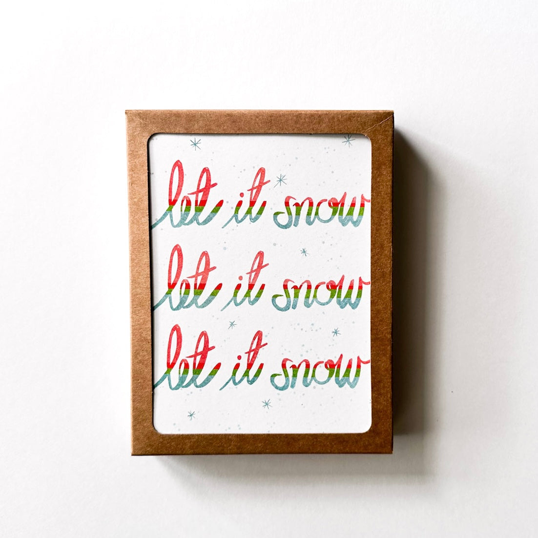 Let it Snow - Hand Lettered Holiday Greeting Card Boxed Set of 10