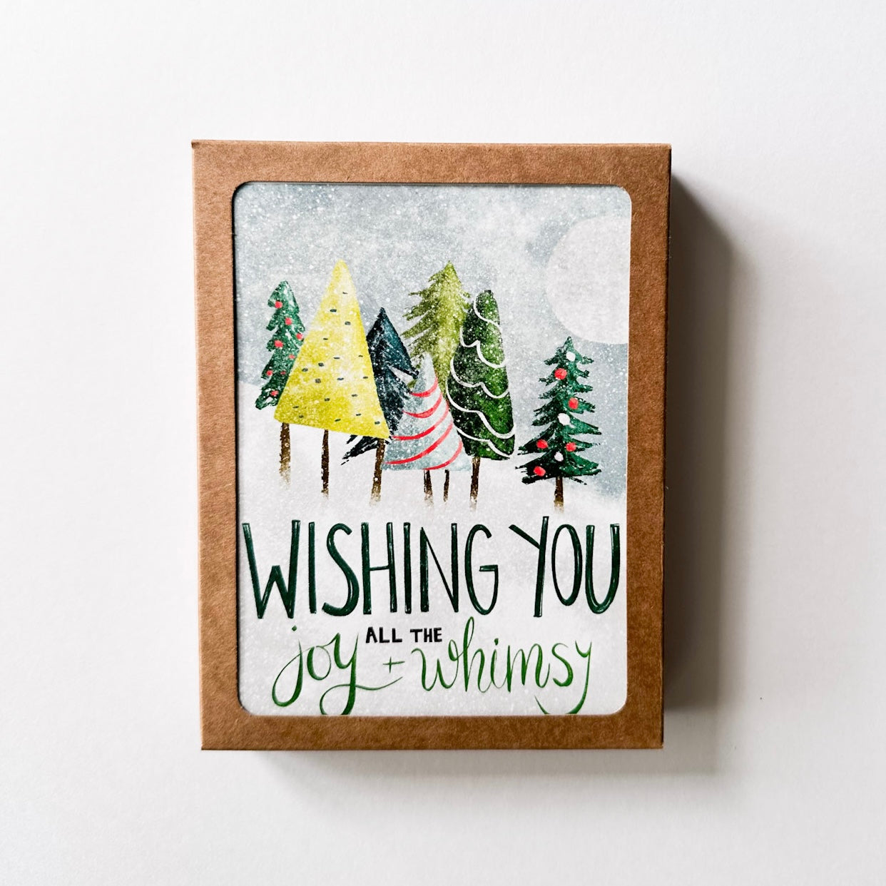Joy & Whimsy - Holiday Full Moon Trees Greeting Card Boxed Set of 10