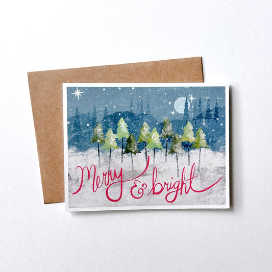Merry & Bright - Holiday Trees Greeting card