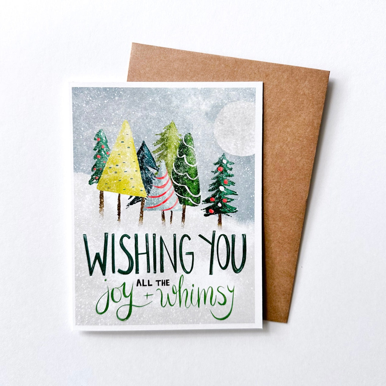 Joy & Whimsy - Holiday Full Moon Trees Greeting Card Boxed Set of 10