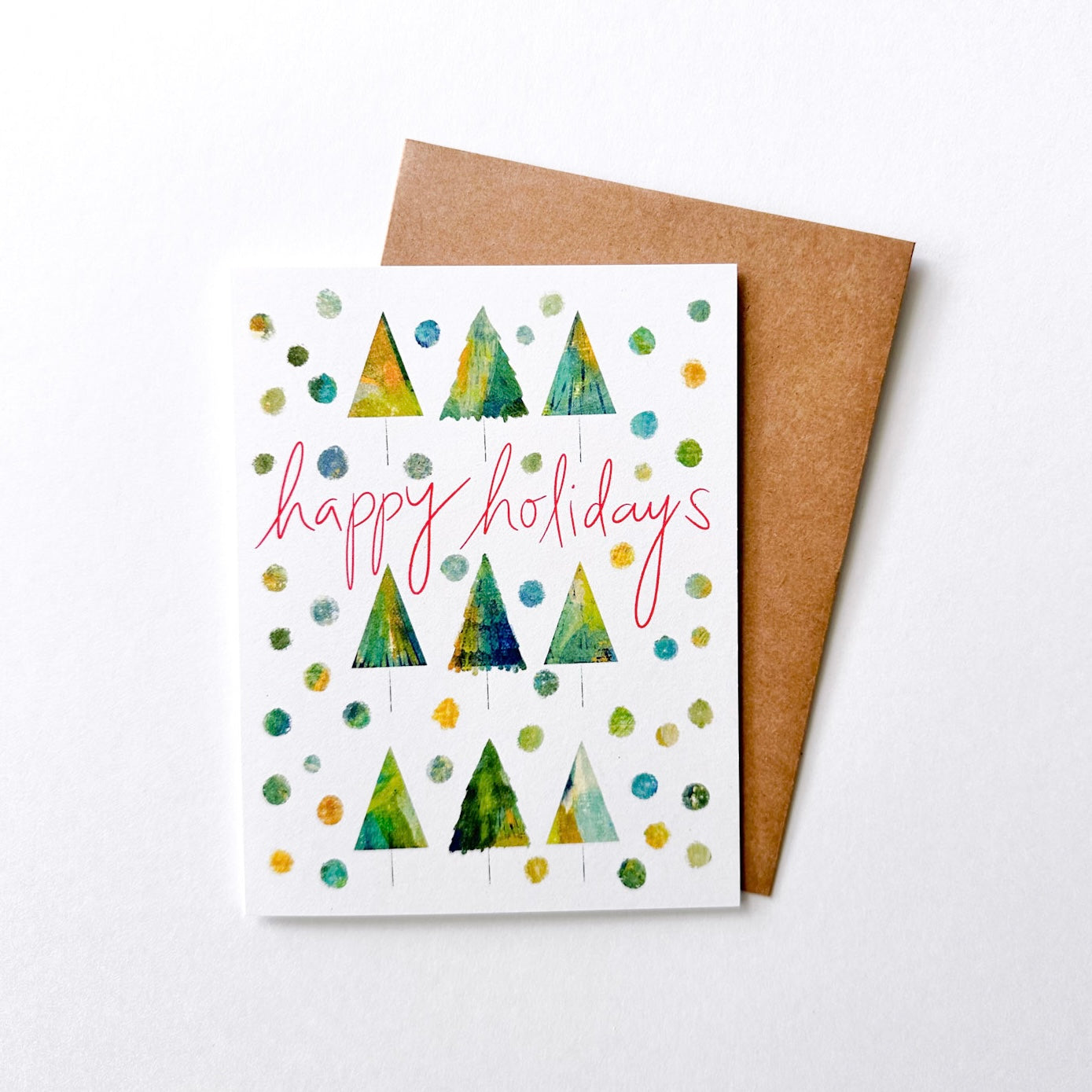 Happy Holidays - Trees and Dots Greeting card
