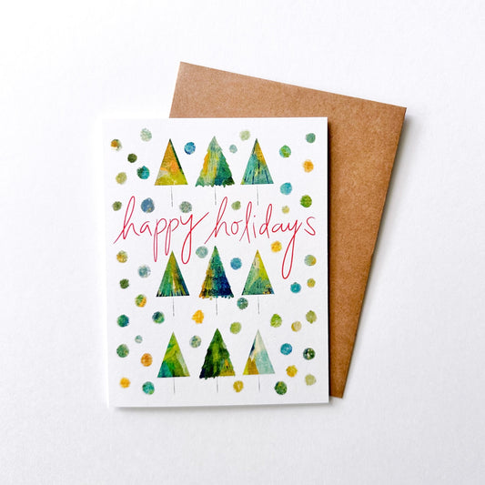 Happy Holidays - Trees and Dots Greeting card