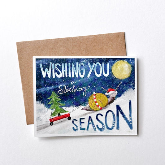 Slow & Cozy - Holiday Snail Greeting card
