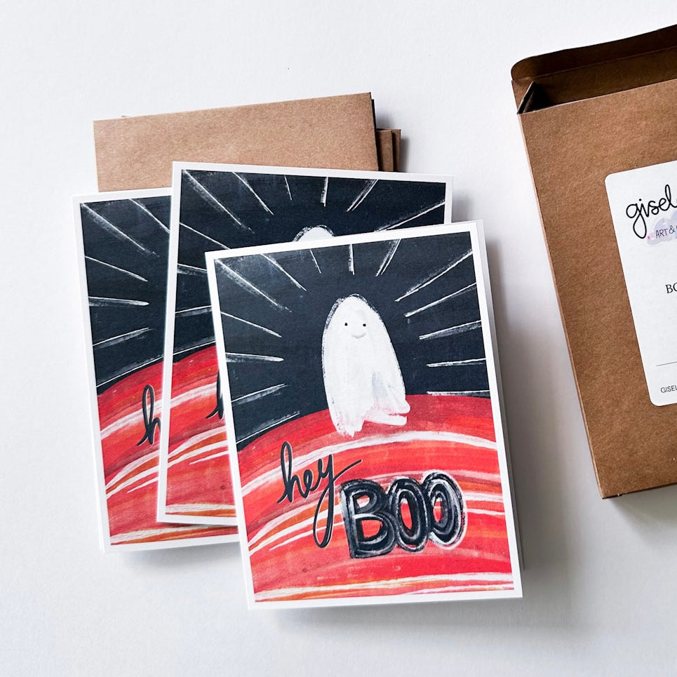 Hey Boo - Ghost Halloween Greeting card