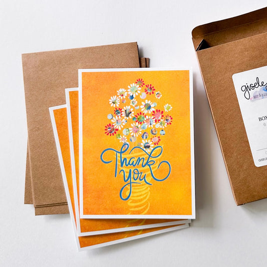 Thank You - Floral Greeting Card Boxed Set of 8