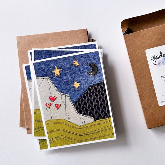 Moonlit Climb - Mountain Love Greeting Card Boxed Set of 8