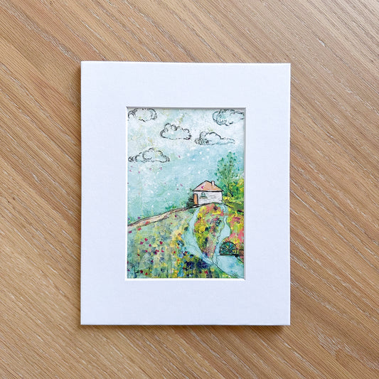 5x7 Painted Cottage - Matted