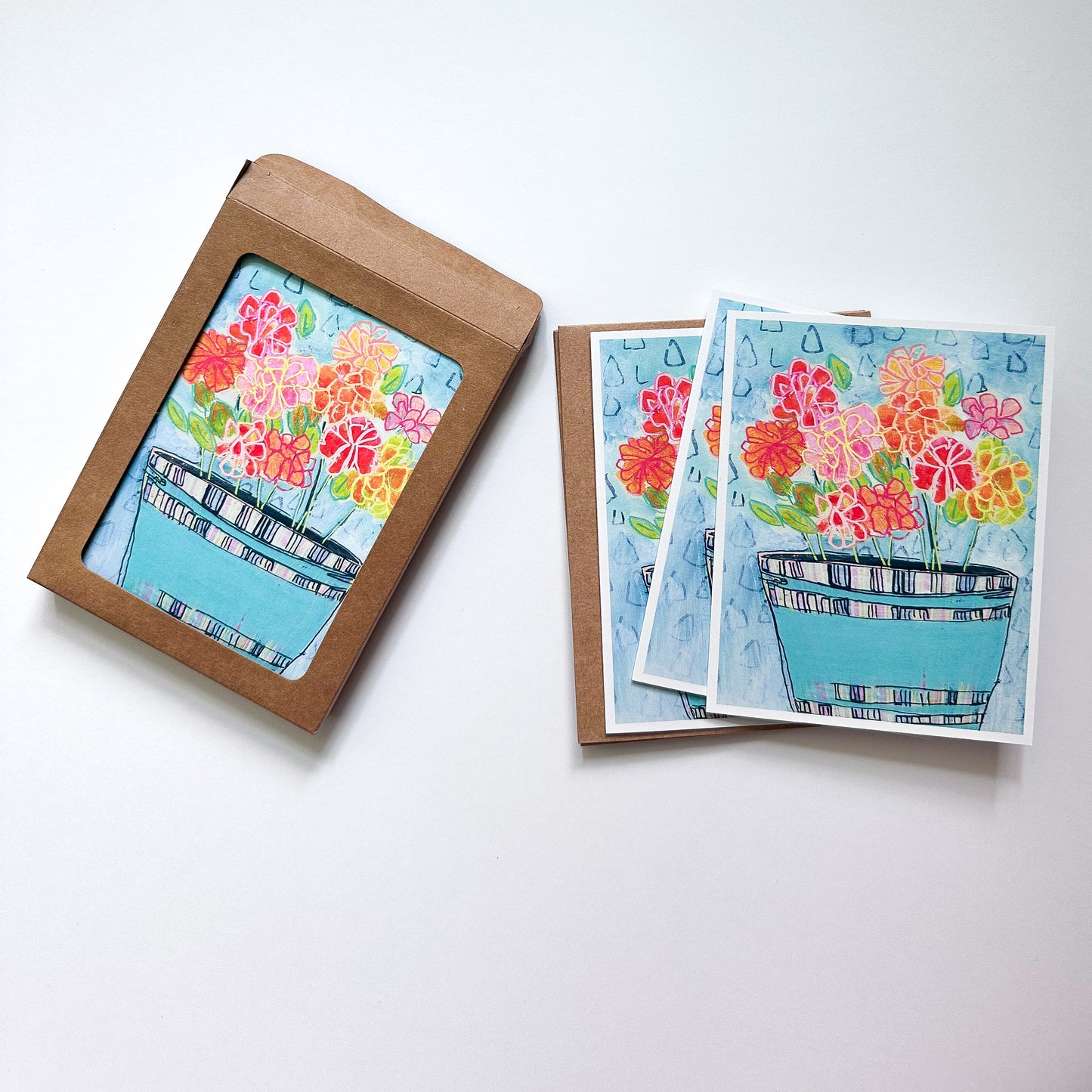 Bucket of Blooms Boxed Card Set of 6