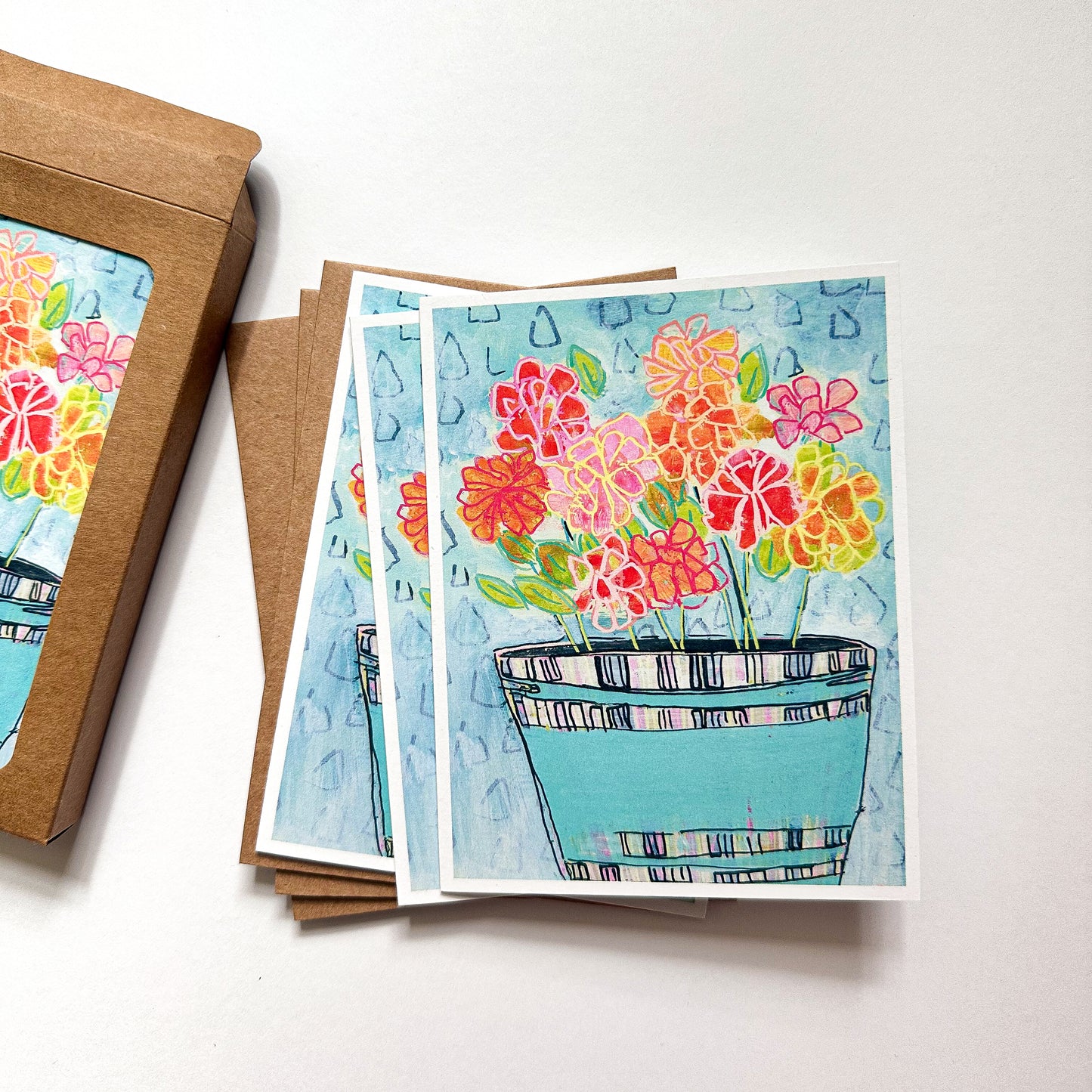 Bucket of Blooms Boxed Card Set of 6